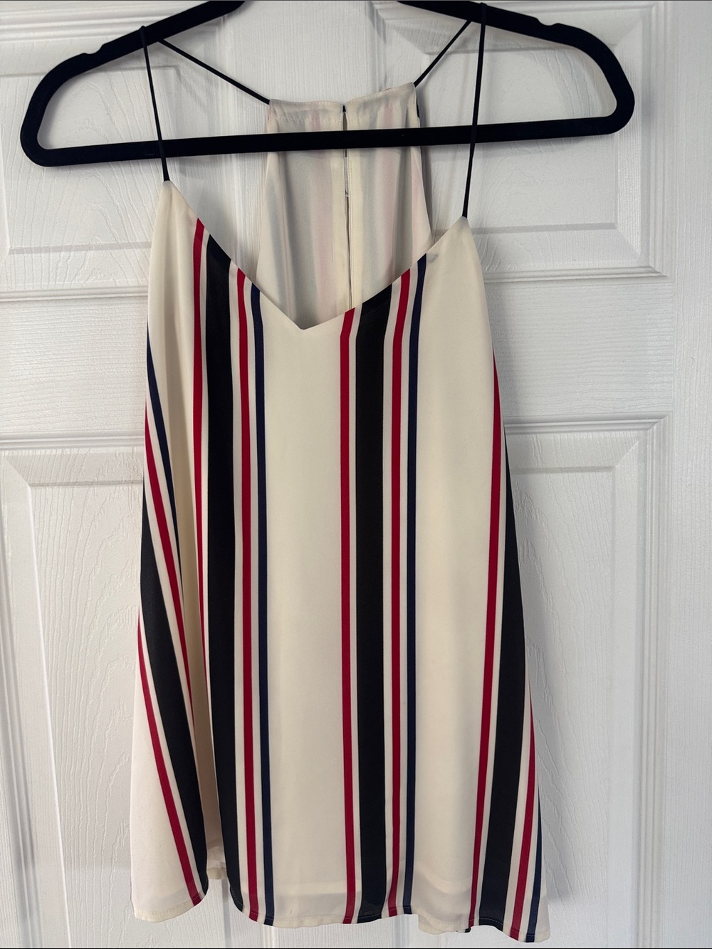 Express Cream Striped Camisole with Black, Navy and Red